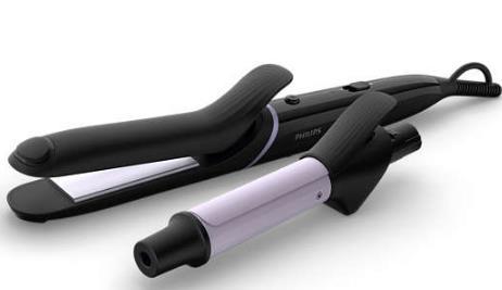 Set de coafat multifunctional Philips StyleCare BHH811/00, Placa de par, ondulator, Tehnologie OneClick, 5 accesorii, 210 grade, Negru