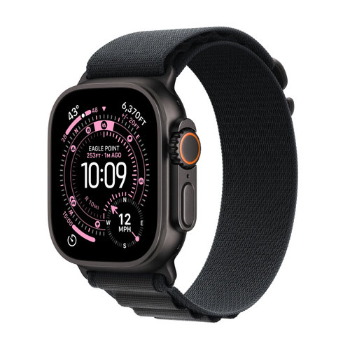Smartwatch Apple Watch Ultra 3, 49mm, GPS + Cellular, Ecran Retina LTPO OLED, Chip S10 cu Procesor Dual-Core, 64GB Flash, Wi-Fi, Bluetooth, NFC, Alpine Loop Large (Negru)