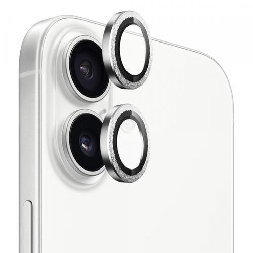 Folie de protectie Camera Spate Blueo Glitter Diamond Metal Frame pentru Apple iPhone 17, Sticla Securizata
