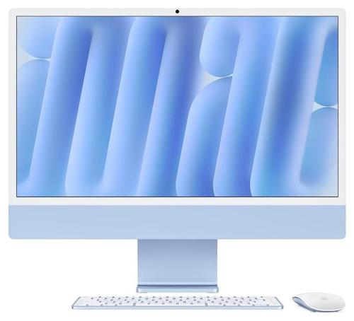 All In One PC Apple iMac 24inch (2024), Procesor Apple M4, 10 nuclee CPU si 10 nuclee GPU, 24inch, Retina 4.5K, 16GB, 256GB SSD, macOS, Layout RO (Albastru)