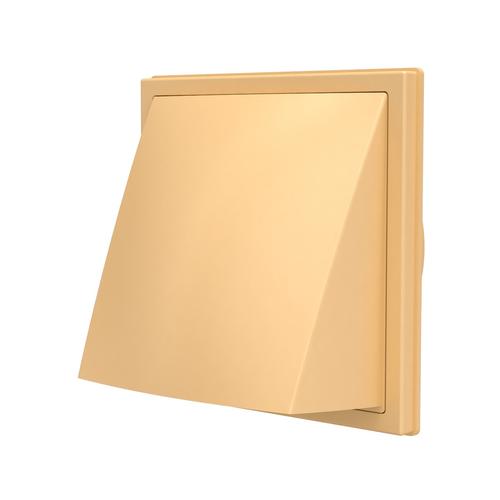Grila ventilatie cu protectie ploaie si clapeta antiretur, Diametru Ø100mm, exterior 150x150, ASA plastic Beige