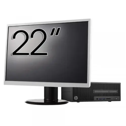 Pachet Calculator Refurbished HP 280 G2 SFF, Intel Core i3-6100 3.70GHz, 8GB DDR4, 500GB HDD, DVD-ROM + Monitor 22"