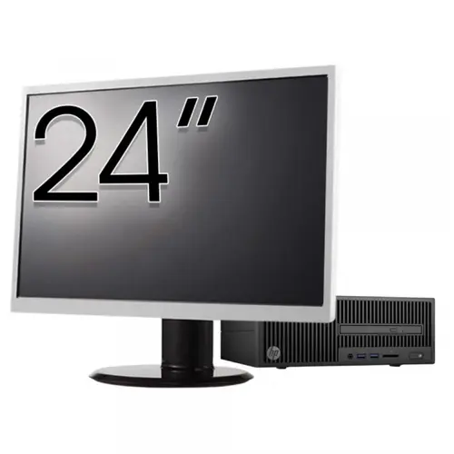 Pachet Calculator Refurbished HP 280 G2 SFF, Intel Core i3-6100 3.70GHz, 8GB DDR4, 500GB HDD, DVD-ROM + Monitor 24"
