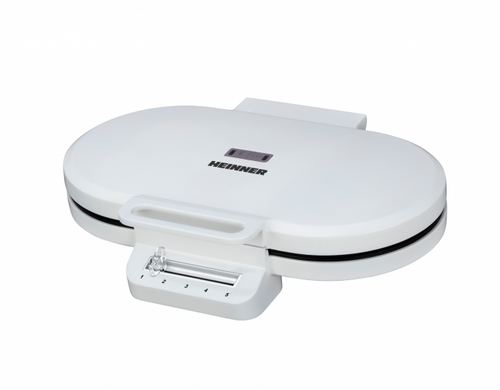 Aparat de gofre HEINNER HWF-F14002WH, 1400 W, 2 gofre/vafe, Placi cu invelis antiaderent, Diametru 15.5 cm (Alb)
