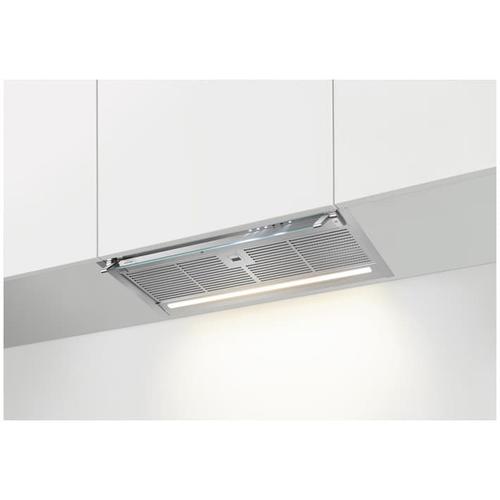 Hota grupata integrata AEG GDE686HM, 60 cm, Conectivitate plita, 1 motor, 3 viteze + intensiv, 1 filtru de aluminiu lavabil, Control electronic, Putere de absorbtie 750 mc/h, Clasa A (Argintiu)
