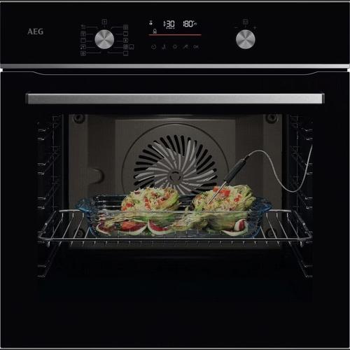Cuptor incorporabil AEG OS6CB531AB, Electric, Autocuratare catalitica, Conectivitate WI-FI, Inchidere amortizata a usii, Grill, Ghidaj telescopic pe 1 nivel, volum net 71 L, Clasa A+, Sticla (Negru)