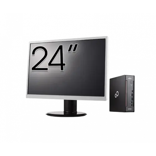 Calculator Sistem PC Refurbished Pachet Calculator refurbished Fujitsu Esprimo Q958 Mini PC, Intel Core i5-9500 3.00 - 4.40GHz, 8GB DDR4, 256GB SSD + Monitor 24"