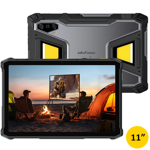 Tableta Ulefone Armor Pad 5 Ultra, Proiector 200 Lumeni, Procesor MediaTek Dimensity 7400X Octa-Core, Ecran 11inch, 12GB RAM, 512GB Flash, Wi-Fi, Bluetooth, 64MP+64MP, 5G, Android, IP68/IP69K (Negru)