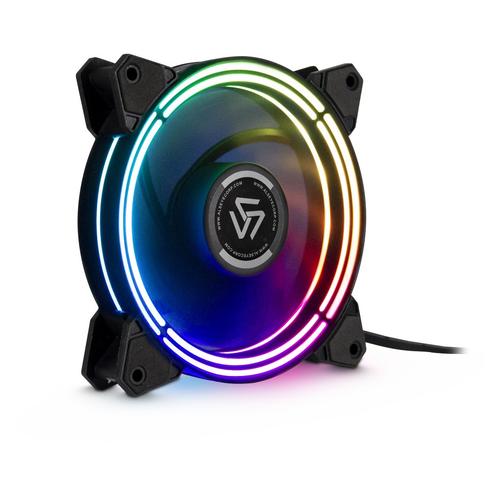 Ventilator Inter-Tech Alseye Halo, iluminare RGB, 120mm, 1500RPM (Negru)