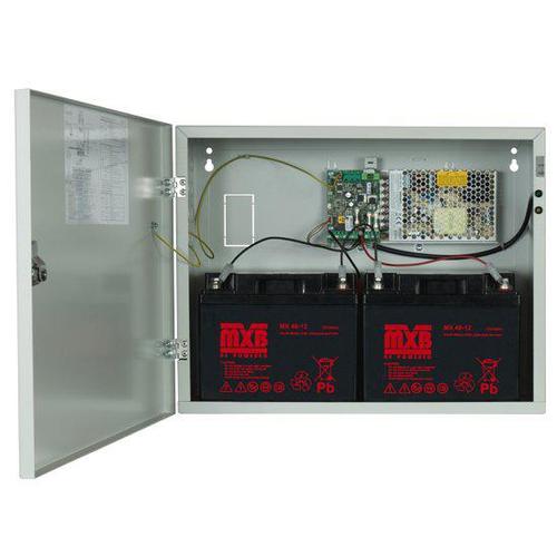 Sursa de alimentare pentru sisteme de detectie incendiu 24V/5.5A in cutie metalica Merawex ZSP100-5.5A-40, loc pentru 2 acumulatori 12V/40Ah, Tensiune de intrare: 100/230VAC