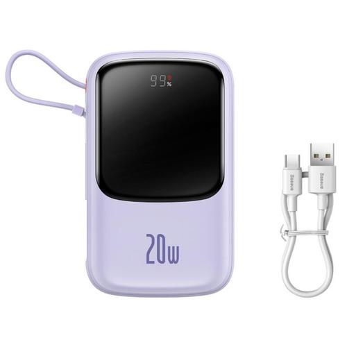 Acumulator extern Q Pow Digital Display 20000mAh, 20 W, Lightning, Type-C, USB, cablu USB-C, 3A (Mov)