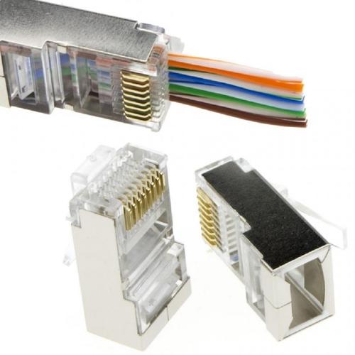 Mufa RJ45 FTP EMTEX ecranata, cat.6, passthrough (100 buc)