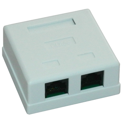 Priza UTP dubla aplicata cat.6, EMTEX EMT-UTP6-2P-PT