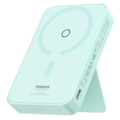 Acumulator extern Baseus MagPro Magnetic, 5000mAh, 20W, MagSafe, USB-C, cablu Type-C, 3A, 30cm (Verde)