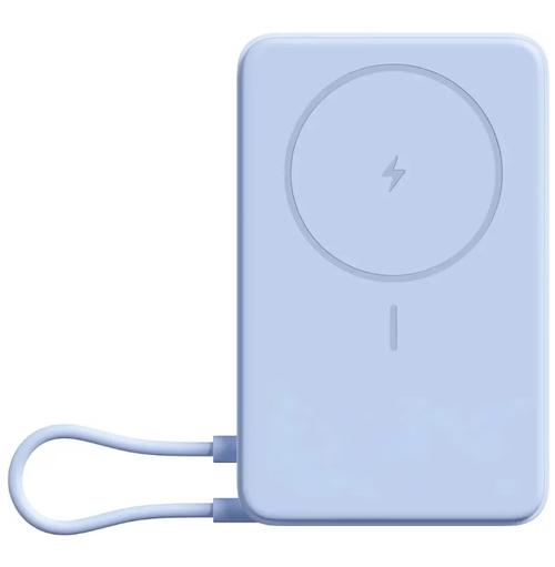Acumulator extern magnetic cu suport incorporat Xiaomi BHR08PCGL, 33 W (USB-C), 10000 mAh, Cablu USB-C integrat, Incarcare Wireless 15 W, Control inteligent al temperaturii (Albastru)