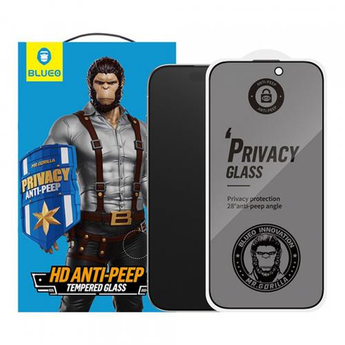 Folie de protectie Ecran Privacy Blueo Anti-Peep Applicator Pro pentru Apple iPhone Air, Sticla Securizata, Full Glue