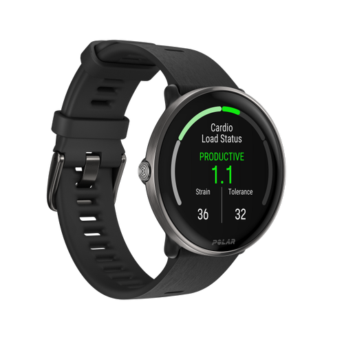 Ceas activity tracker Polar Ignite 3 Titanium, S-L, Ecran AMOLED 1.28inch, GPS, Bluetooth, WR30, Ritm Cardiac, Monitorizare somn (Negru)
