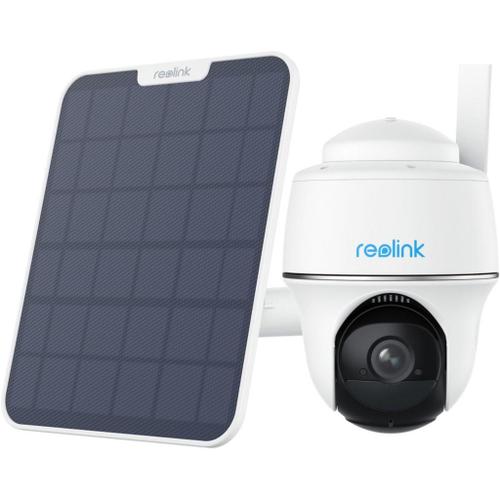 Camera supraveghere exterior rotativa PT wireless WiFi Reolink Argus PT B430, 5 MP, pan si tilt, IR / lumina alba 10 m, microfon, difuzor, slot card, detectie persoane / vehicule / animale, acumulator 6000 mAh, Panou solar (Alb)
