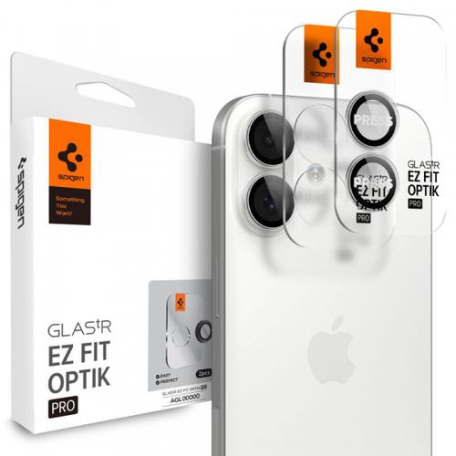 Folie de protectie Camera Spate Spigen GlastR EZ FIT Optik Pro pentru Apple iPhone 17 / 16 Plus / 16, Sticla Securizata, Set 2 bucati
