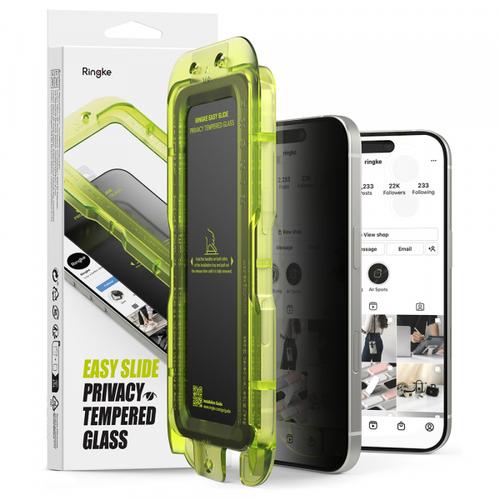 Folie de protectie Ecran Privacy Ringke Easy Slide pentru Apple iPhone Air, Sticla Securizata, Full Glue, Set 2 bucati