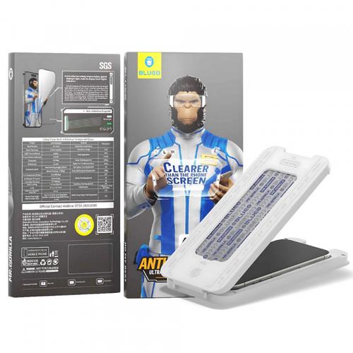 Folie de protectie Ecran Blueo Anti-Reflective HD Applicator Pro pentru Apple iPhone 16 Pro, Sticla Securizata, Full Glue