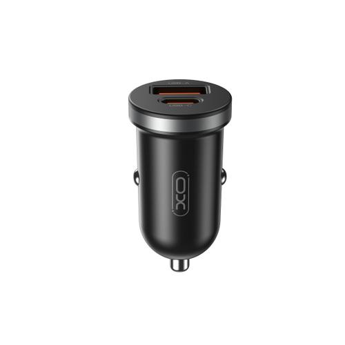 Incarcator Auto XO Design CC56, 30W, 3A, 1 x USB-A - 1 x USB-C (Negru)
