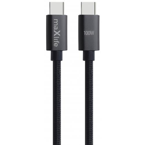 Cablu Date si Incarcare USB-C - USB-C MaXlife MXUC-12, 100W, 1m, Negru