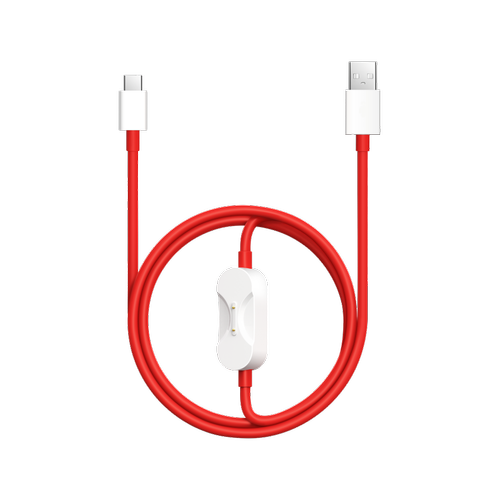 Cablu de date OnePlus Supervooc 2in1, USB-A la USB Type-C, 80 W, 1.2m (Rosu)