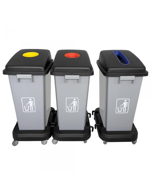 Cos gunoi colectare selectiva Limpio B2-020, 60 l (Gri/Negru)