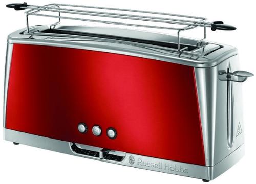 Prajitor de paine Russell Hobbs Luna Solar Red 23250-56, 1420W, 2 felii, 6 nivele (Rosu/Inox)