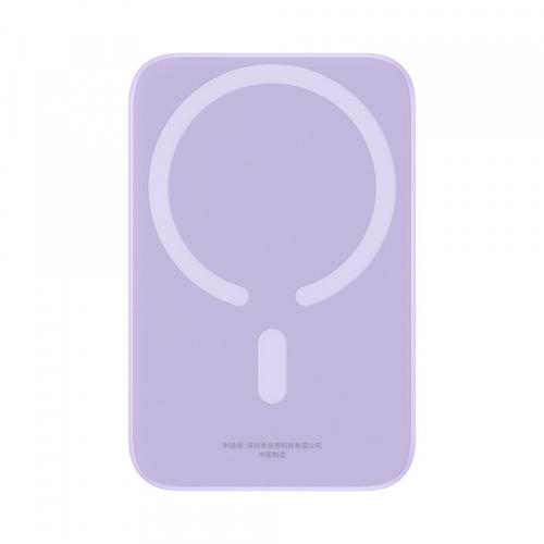 Baterie Externa Wireless Baseus Mini Air, 6000mAh, 20W, PD + FQI, 1 x QI - 1 x USB-C, P10059002513-00 (Mov)