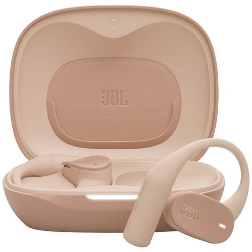Casti Alergare Open-Ear JBL Sense Lite, True Wireless, Bluetooth, 4 microfoane, Multipoint, Autonomie 32 ore, IP54, Bej