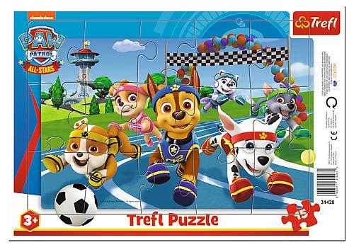Puzzle în rama Trefl din 15 piese - Caini cu îndatoriri