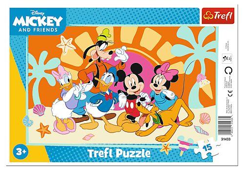 Puzzle in rama Trefl din 15 piese - Mickey Mouse si prietenii