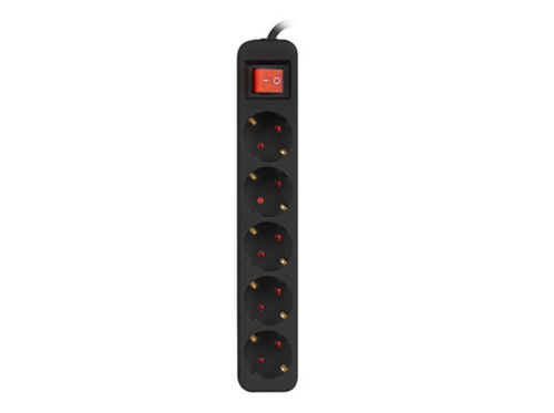 Prelungitor Lanberg PS1-05F-0300-BK, 5 prize, 3m (Negru)