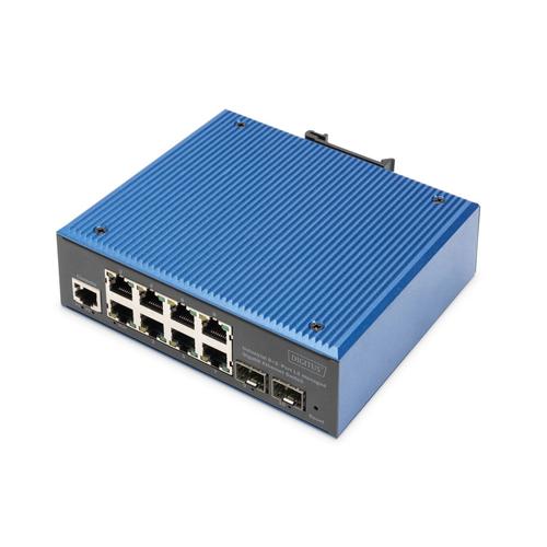 Switch DIGITUS Industrial, 10xLAN Gigabit, PoE 8 porturi, SFP 2 porturi, Femhaz, 30W