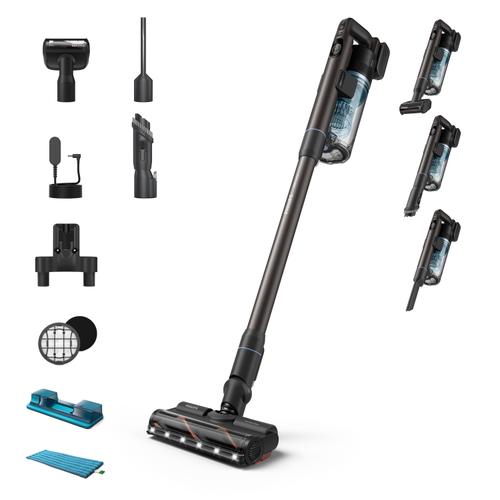 Aspirator vertical 2in1 Philips SpeedPro Max Seria 7000 Aqua XC7163/01, Recipient 0.6l, 25.2 V, Autonomie max 80 min, Modulul Aqua (Negru/Albastru)