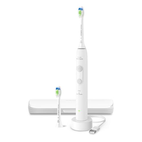 Periuta de dinti electrica Philips Sonicare HHX4044/41 Seria 4100, 4 setari de periere, 2 capete de periere Optimal W, SmartTimer 2 minute, Toc de transport, Incarcator USB (Alb)