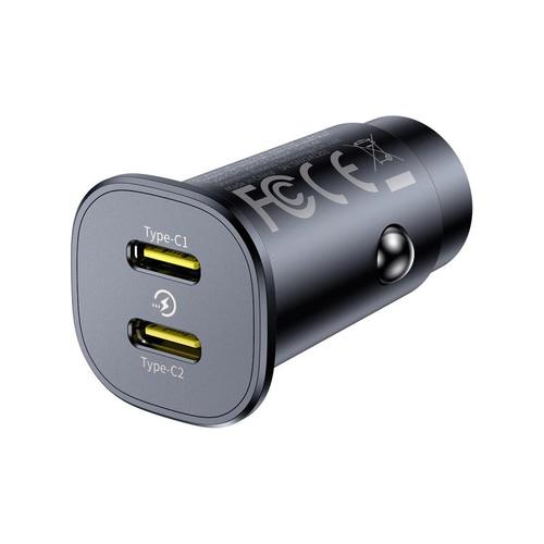 Incarcator auto Baseus GoTrip DP1, Quick Charge 30W, 1 x USB, 1 x USB Type-C, bricheta auto, C00072300123-00 (Negru)