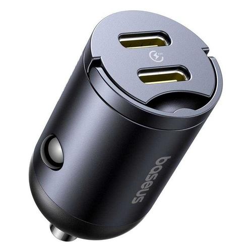 Incarcator auto Baseus Tiny Star, Quick Charge 30W, 2 x USB Type-C, C00035001121-03 (Negru)
