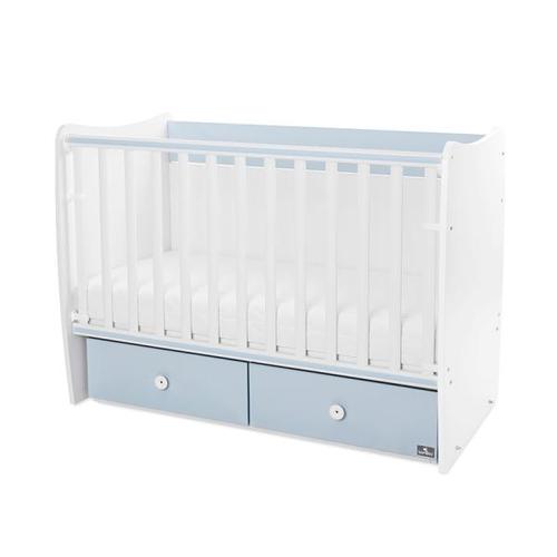 Patut balansoar Lorelli Matrix, 60 x 120 cm, transformabil, Alb/Albastru