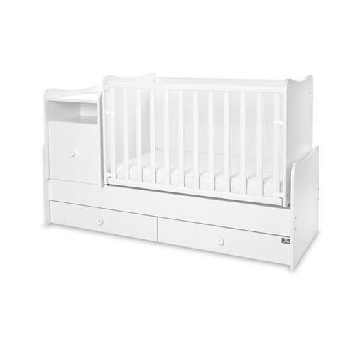 Mobilier multifunctional Lorelli Trend Plus Trio White, 167 x 72 x 105 cm, transformabil in 2 variante, sistem leganare, grilaj culisant si detasabil, Alb
