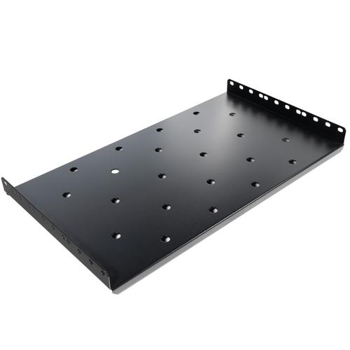 Raft fix SPACER 1U pentru rack 19″, adancime 190mm, sarcina maxima 25Kg, vopsea antistatic, otel 0.6mm, negru
