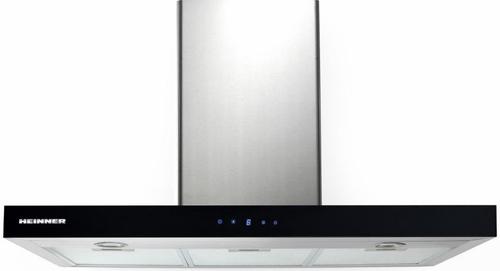 Hota decorativa Heinner DCH-6590TIX, Putere absorbtie 642.4 m3/h, 1 motor, 3 trepte de viteza (Inox/Negru)