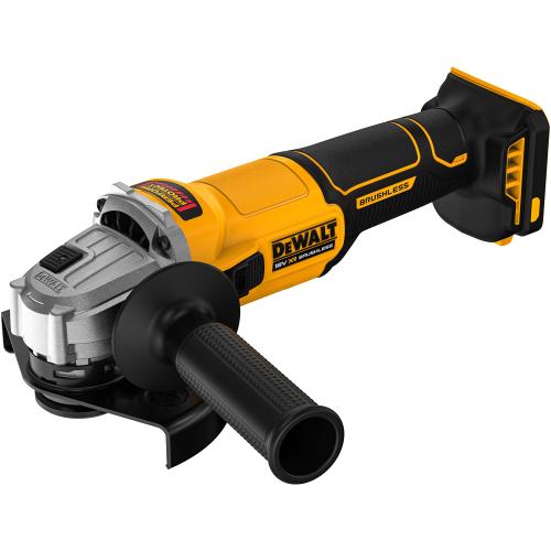 Polizor unghiular (flex) pe acumulator DeWALT DCG407N, 18V XR, brushless, 9000 RPM, diametru disc 125mm, M14, frana si ambreiaj electronice, profil ingust, deflector de praf protectie motor, nu include incarcator/acumulatori