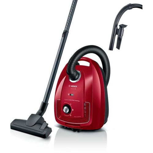 Aspirator cu sac Bosch BGB38RD2, 600 W, Capacitate sac 4 L, filtru EPA, 79 dB (Rosu/Negru)