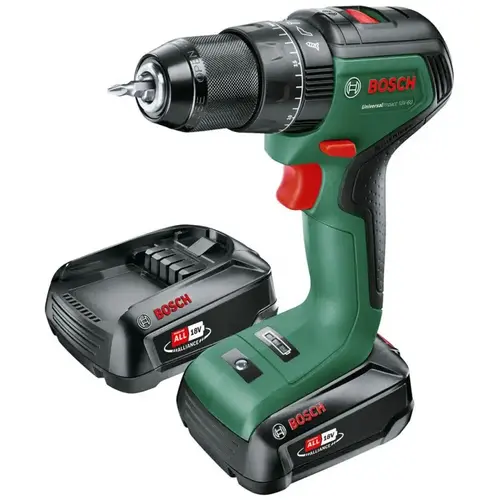 Bormasina cu percutie pe acumulator de 18V Bosch, 2 baterii de 2,0 Ah Li-Ion, incarcator