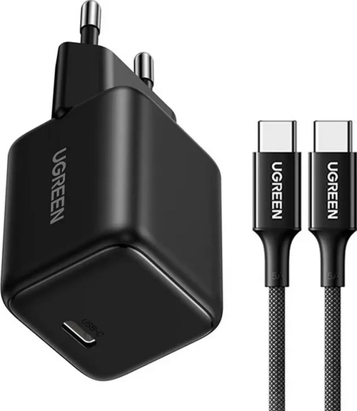Incarcator retea Ugreen X513, 30 W, USB-C, Cablu USB-C 1m (Negru)