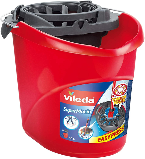Galeata cu storcator Vileda Torsion Power Supermocio FH122240, 10 L (Rosu)
