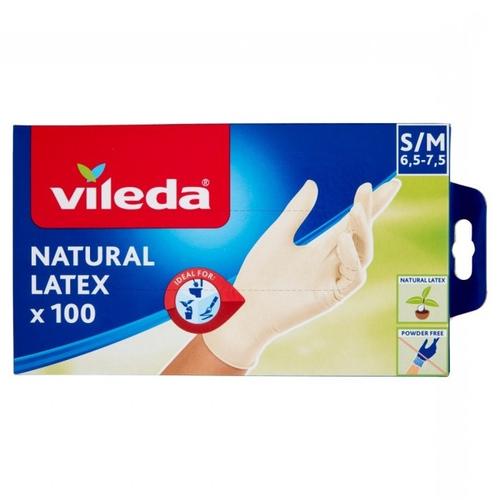 Set 100 Manusi de unica folosinta Vileda Multi Latex, 100 bucati, S/M (Bej)